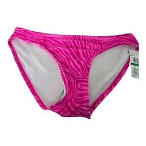 MICHAEL Michael Kors Pink ZEBRA Bikini BOTTOM, LARGE